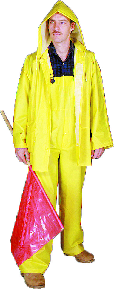 14505-0-8, PVC/Polyester 3 Piece Rainsuit, 0.35 mm, 5X-Large, Mega Safety Mart