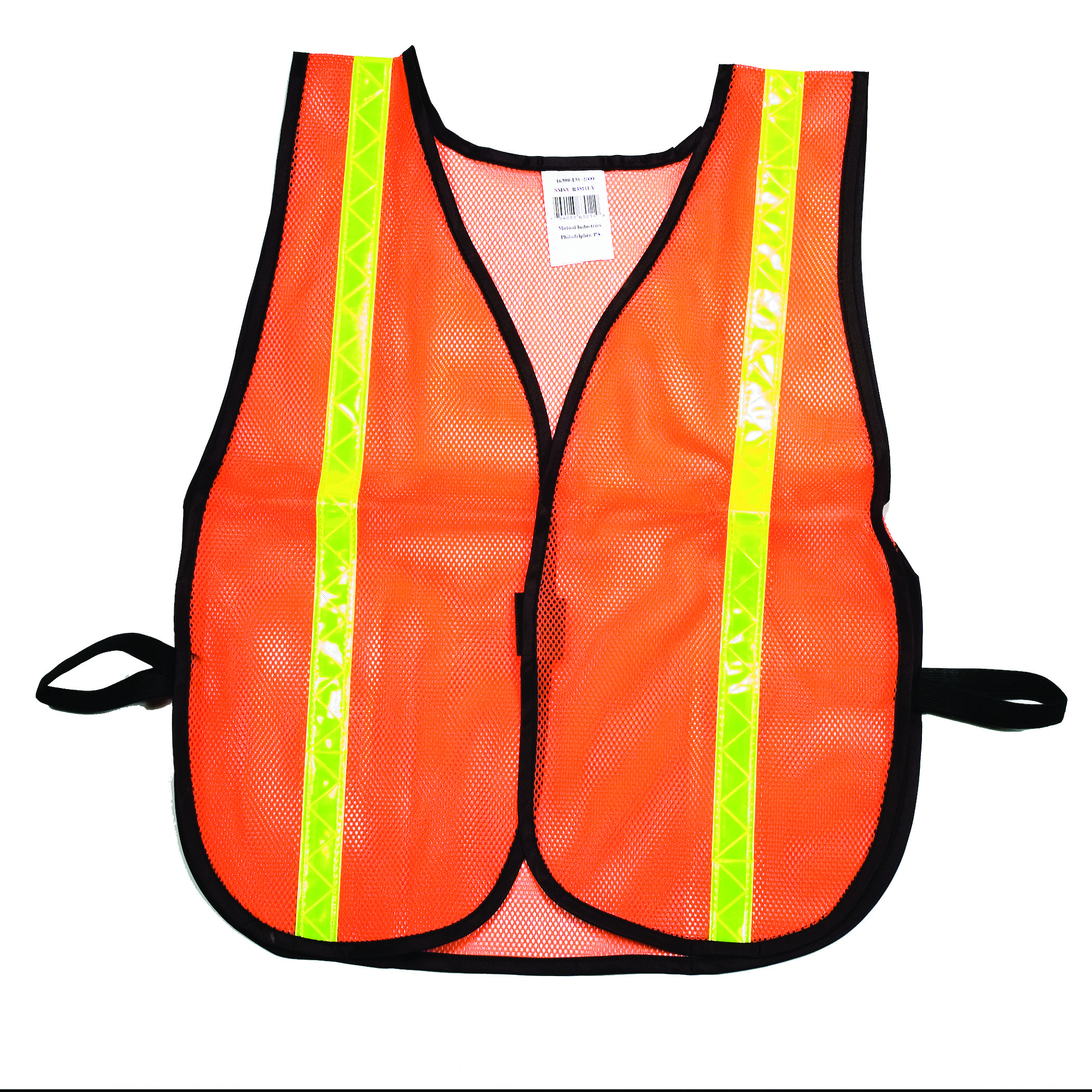 16300-138-1000, Orange Soft Mesh Safety Vest - 1 Lime/Yellow Reflective, MutualIndustries