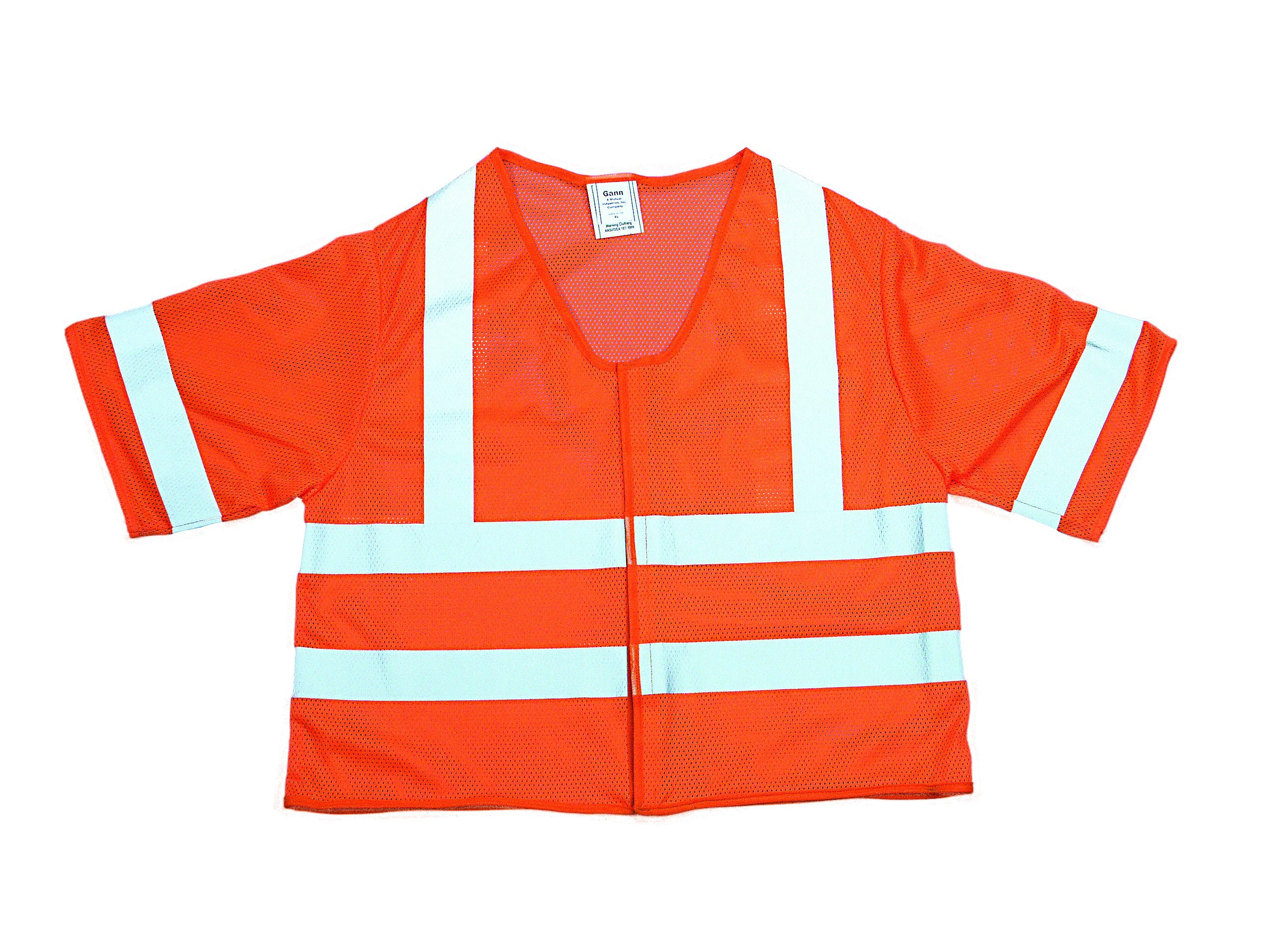 M16362-5, High Visibility Polyester ANSI Class 3 Mesh Safety Vest with 2 Silver Reflective Stripes, 2X-Large, Orange, Mega Safety Mart