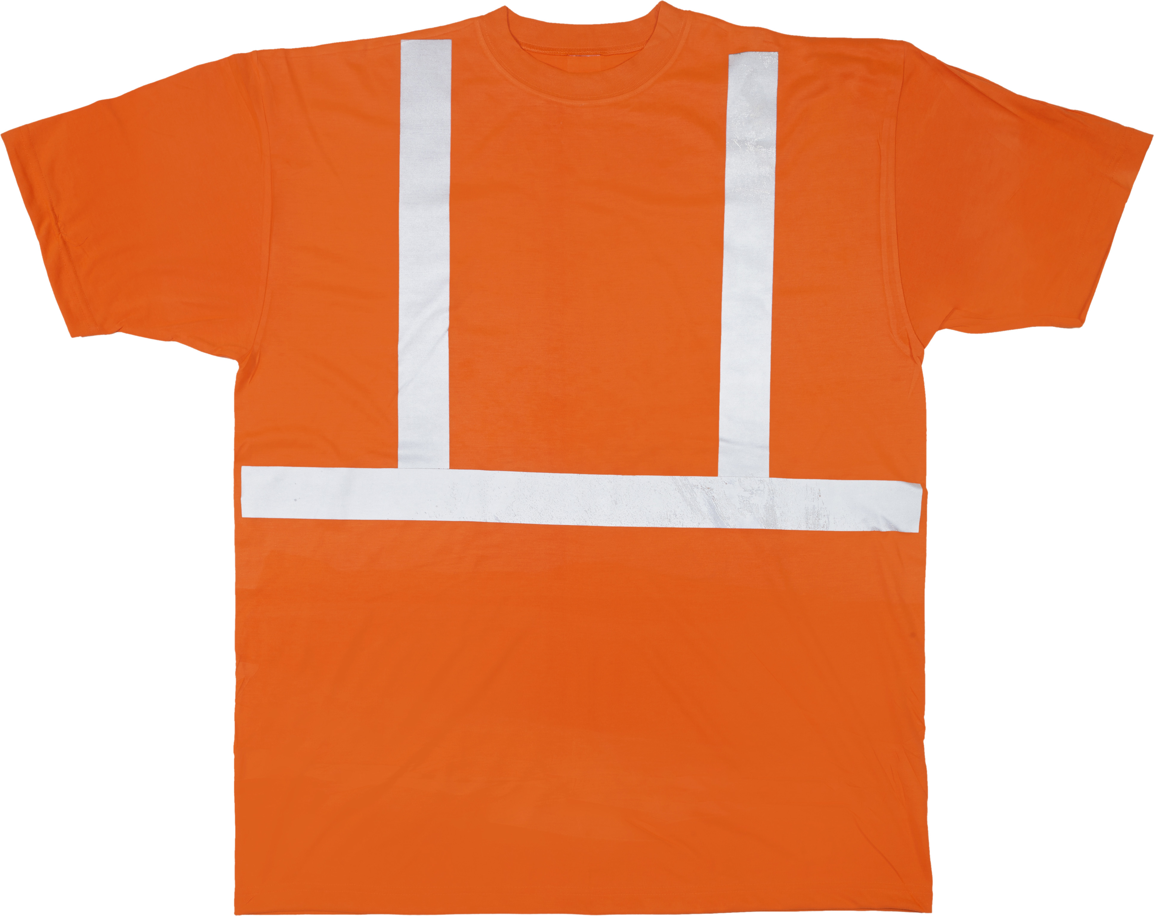 M16357-0-5, High Visibility Polyester ANSI Class 2 Safety Tee Shirt with 2 Reflective Silver Stripes, 2X-Large, Orange, Mega Safety Mart